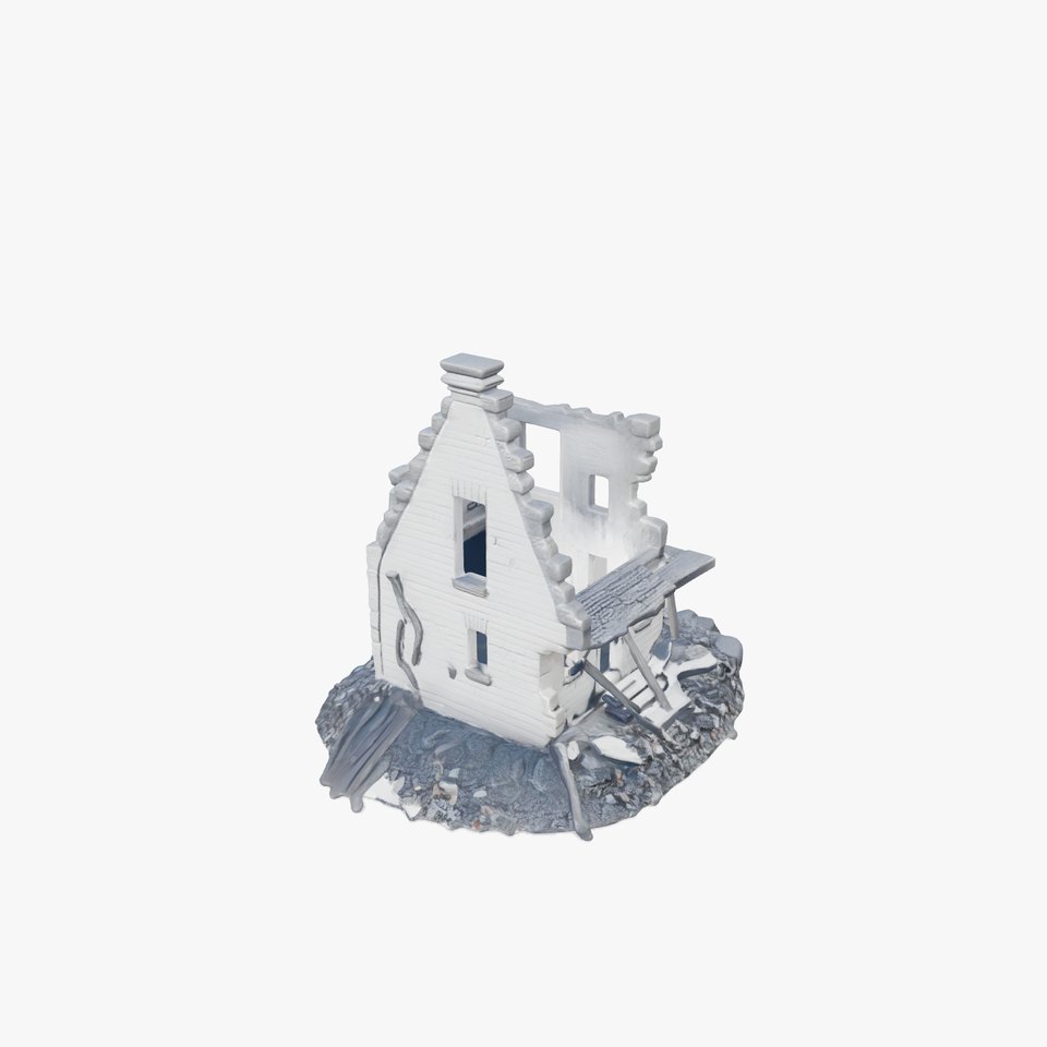 Burned-Down American Residence Ruins model pack
